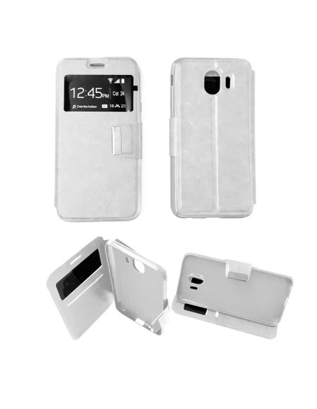 Etui folio en Simili cuir Blanc pour Samsung Galaxy J4 2018