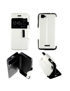 Etui Folio Blanc simili cuir | 1001coques.fr