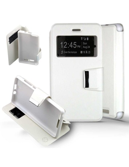 Etui folio en Simili cuir Blanc pour Wiko Lenny 3