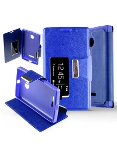 Etui Folio Bleu simili cuir | 1001coques.fr