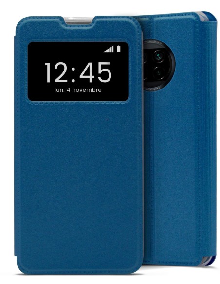 Etui folio en Simili cuir Bleu pour Xiaomi Redmi Note 9T 5G