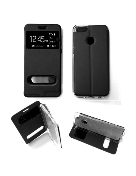 Etui folio en Simili cuir Noir pour Huawei Y9 2018