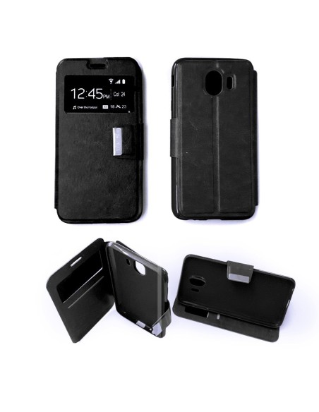 Etui folio en Simili cuir Noir pour Samsung Galaxy J4 2018