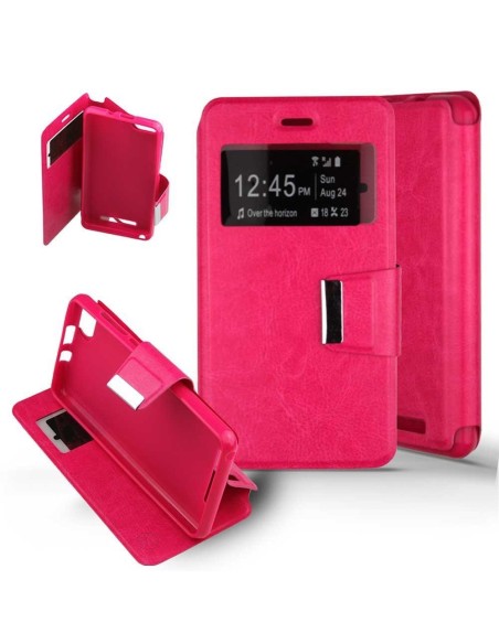 Etui folio en Simili cuir Rose pour Wiko Lenny 3