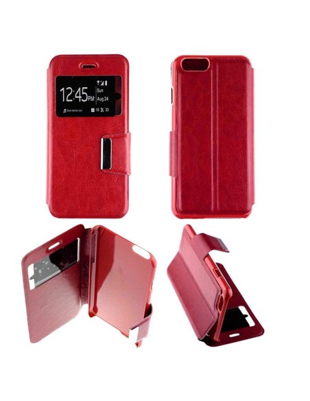 Etui folio en Simili cuir Rouge pour Apple iPhone 7 Plus