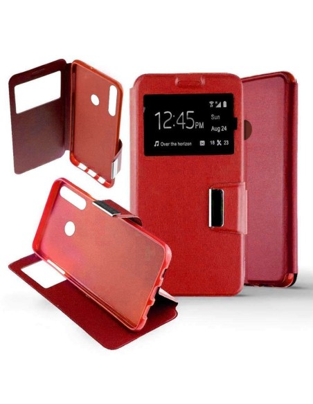 Etui folio en Simili cuir Rouge pour Huawei P Smart Plus 2019