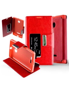 Etui Folio Rouge simili cuir | 1001coques.fr