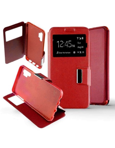 Etui folio en Simili cuir Rouge pour Samsung Galaxy Note 10 Plus