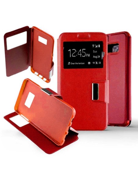 Etui folio en Simili cuir Rouge pour Samsung Galaxy S8 Plus