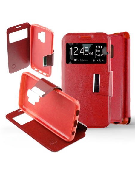 Etui folio en Simili cuir Rouge pour Samsung Galaxy S9