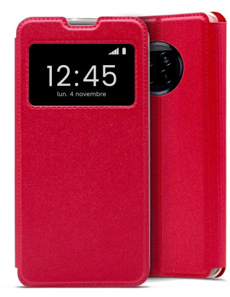 Etui folio en Simili cuir Rouge pour Xiaomi Redmi Note 9T 5G