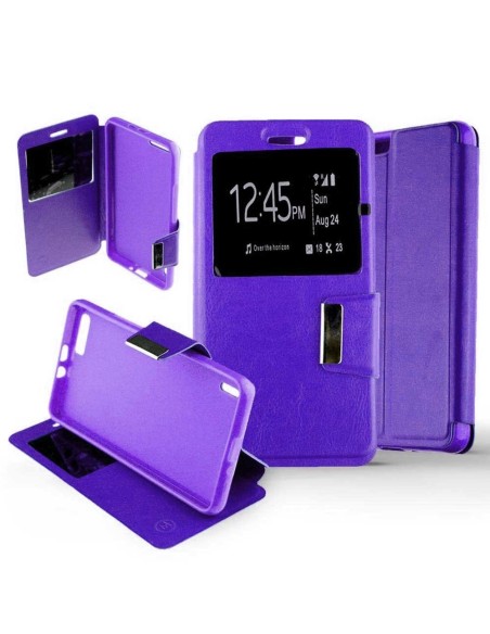 Etui folio en Simili cuir Violet pour Huawei Honor 6 Plus