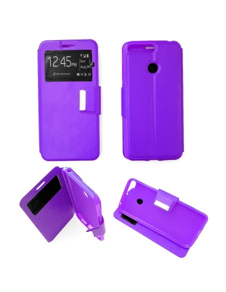 Etui folio en Simili cuir Violet pour Huawei Honor 7A