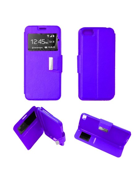 Etui folio en Simili cuir Violet pour Huawei Honor 7S
