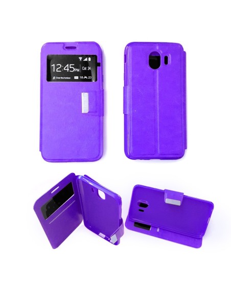 Etui folio en Simili cuir Violet pour Samsung Galaxy J4 2018