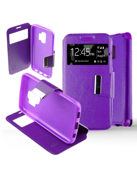 Etui folio en Simili cuir Violet pour Samsung Galaxy S9