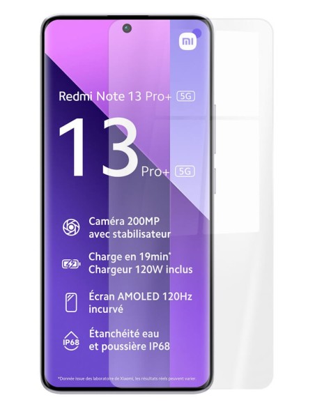 Film en Verre trempé pour Xiaomi Redmi Note 13 Pro Plus 5G - Transparent