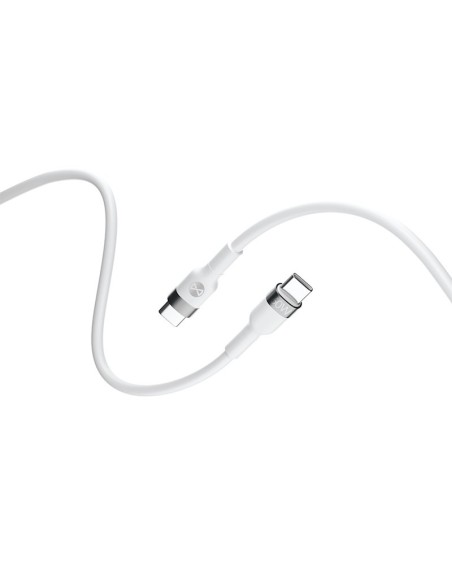 Câble Flexible USB-C vers USB-C 1m 60W - Blanc