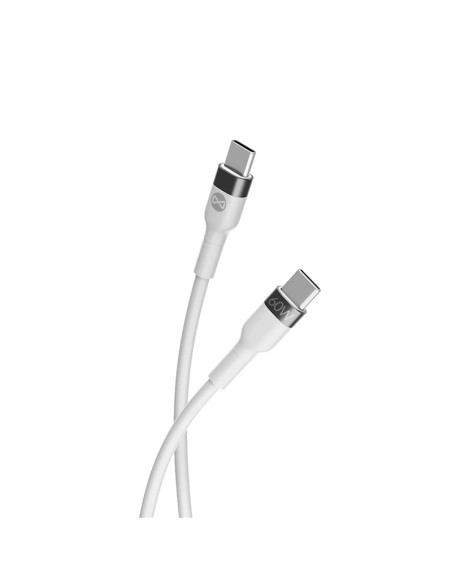 Câble Flexible USB-C vers USB-C 1m 60W - Blanc