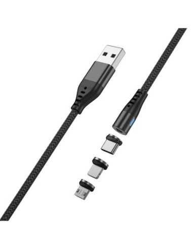 Câble magnétique 3 en 1 - Noir