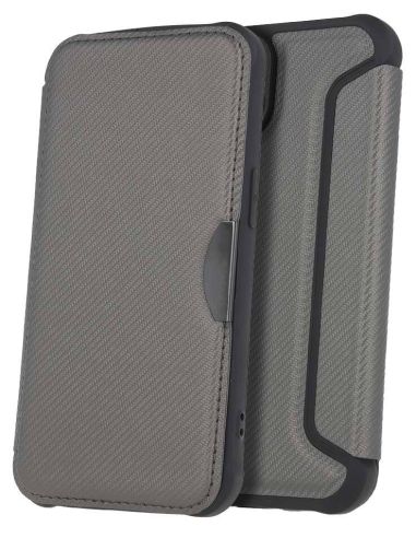 Étui Folio Smart Carbon Silver