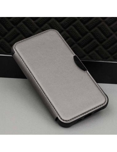 Étui Folio Smart Carbon Silver