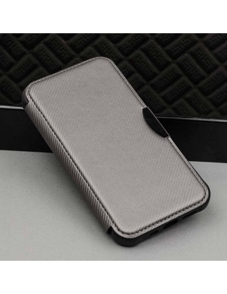 Étui Folio Smart Carbon Silver