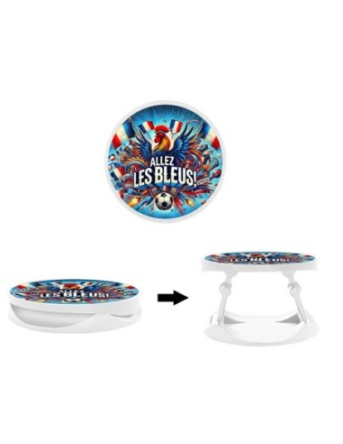 Grip imprimé pour téléphone | Design Allez les bleus | Poignée et support smartphone