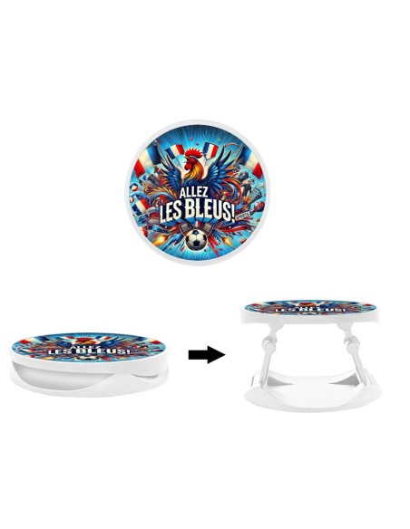 Grip imprimé pour téléphone | Design Allez les bleus | Poignée et support smartphone