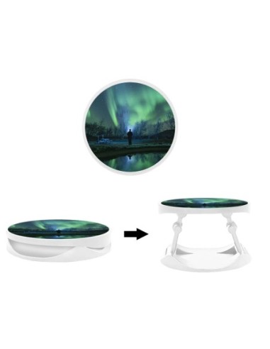 Grip imprimé pour téléphone | Design Aurores Boréales | Poignée et support smartphone