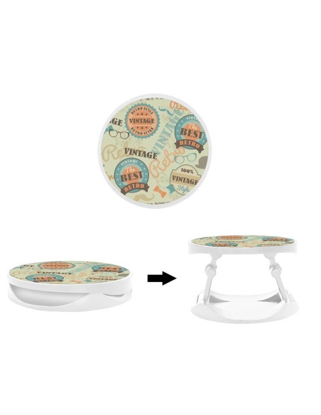 Grip imprimé pour téléphone | Design Badge vintage | Poignée et support smartphone