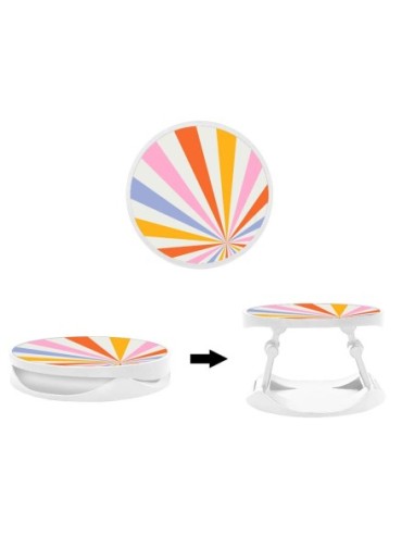 Grip imprimé pour téléphone | Design Circle rainbow | Poignée et support smartphone
