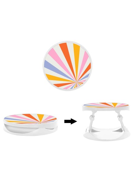 Grip imprimé pour téléphone | Design Circle rainbow | Poignée et support smartphone