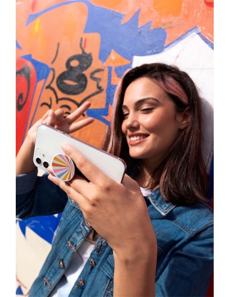 Grip imprimé pour téléphone | Design Circle rainbow | Poignée et support smartphone