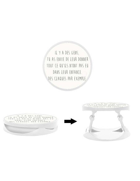 Grip imprimé pour téléphone | Design Citation 01 | Poignée et support smartphone