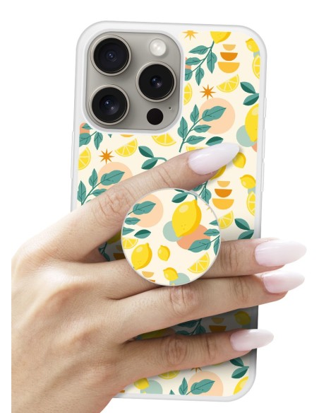 Grip imprimé pour téléphone | Design Citron | Poignée et support smartphone