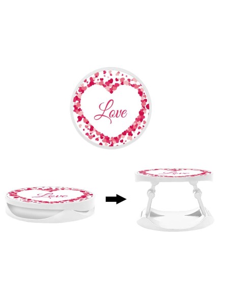 Grip imprimé pour téléphone | Design Confettis de Coeurs Love | Poignée et support smartphone