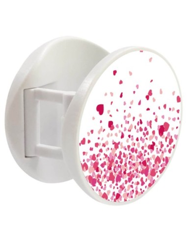 Grip imprimé pour téléphone | Design Confettis de Coeurs Rose | Poignée et support smartphone
