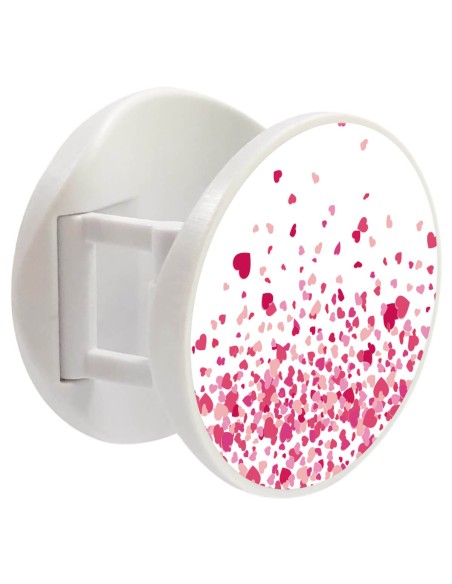 Grip imprimé pour téléphone | Design Confettis de Coeurs Rose | Poignée et support smartphone