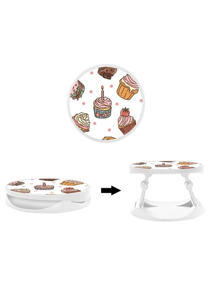 Grip imprimé pour téléphone | Design Cupcake vintage | Poignée et support smartphone
