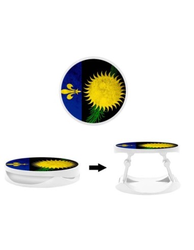 Grip imprimé pour téléphone | Design Drapeau Guadeloupe | Poignée et support smartphone