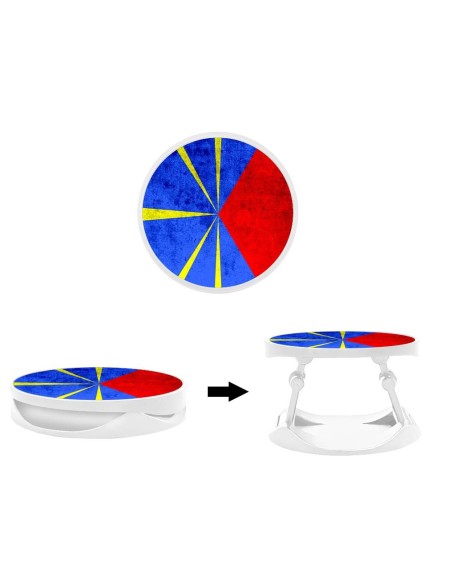 Grip imprimé pour téléphone | Design Drapeau La Réunion | Poignée et support smartphone