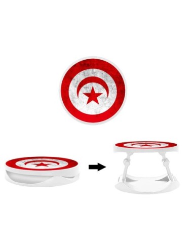 Grip imprimé pour téléphone | Design Drapeau Tunisie | Poignée et support smartphone