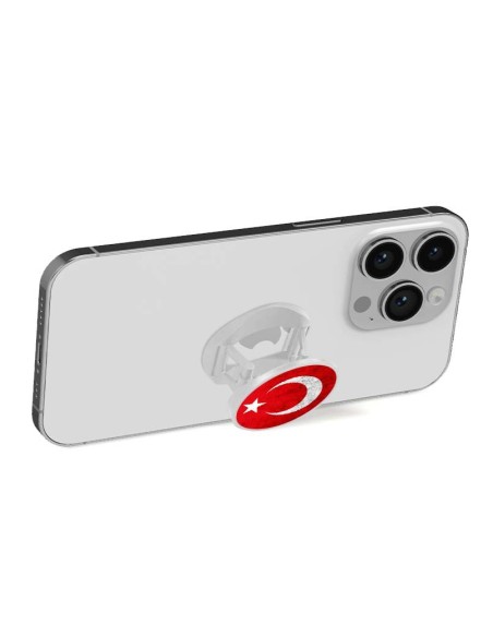 Grip imprimé pour téléphone | Design Drapeau Turquie | Poignée et support smartphone