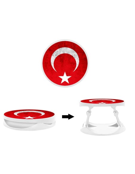 Grip imprimé pour téléphone | Design Drapeau Turquie | Poignée et support smartphone