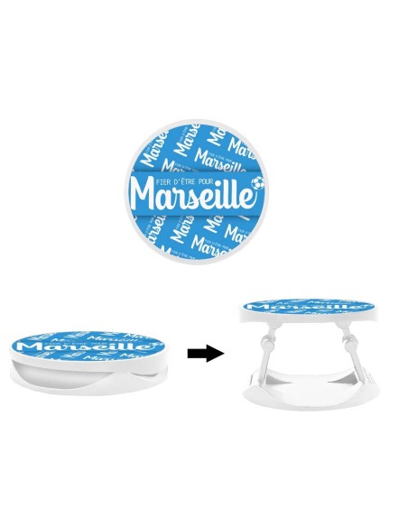 Grip imprimé pour téléphone | Design Fier d'être pour Marseille | Poignée et support smartphone