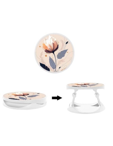 Grip imprimé pour téléphone | Design Fleur légère | Poignée et support smartphone