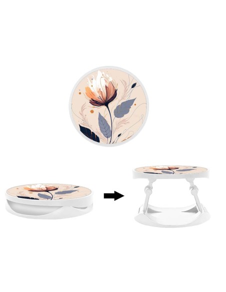 Grip imprimé pour téléphone | Design Fleur légère | Poignée et support smartphone