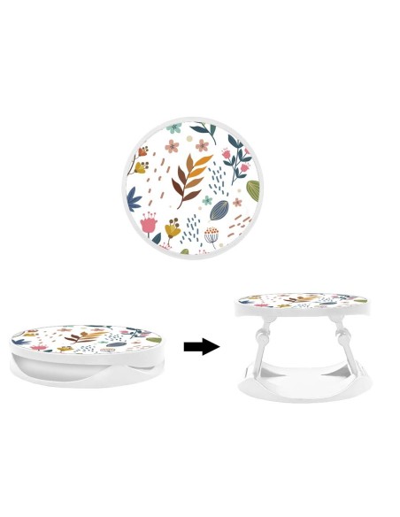 Grip imprimé pour téléphone | Design Fleurs colorées | Poignée et support smartphone
