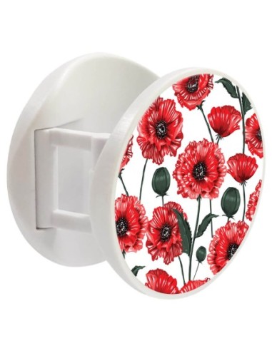 Grip imprimé pour téléphone | Design Fleurs de Pavot | Poignée et support smartphone
